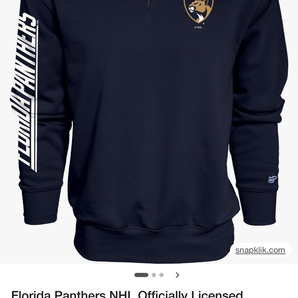 NHL Navy and White Florida Panthers Pullover